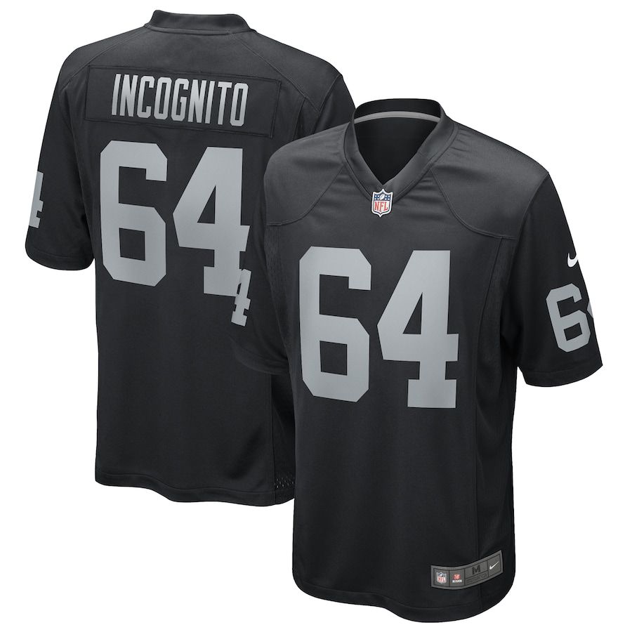 Men Oakland Raiders #64 Richie Incognito Nike Black Game NFL Jersey->oakland raiders->NFL Jersey